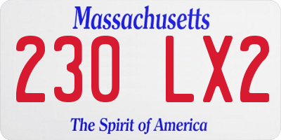MA license plate 230LX2