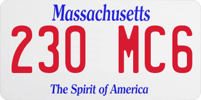 MA license plate 230MC6