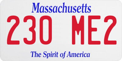 MA license plate 230ME2