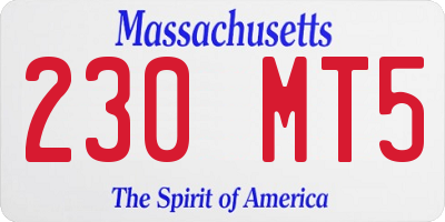 MA license plate 230MT5