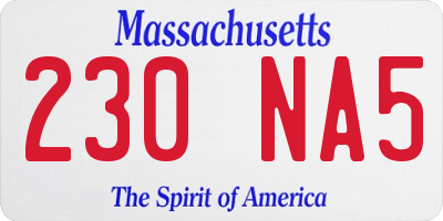MA license plate 230NA5