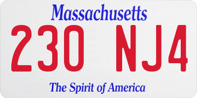 MA license plate 230NJ4