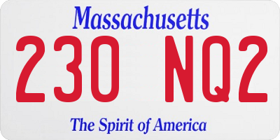 MA license plate 230NQ2