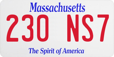 MA license plate 230NS7