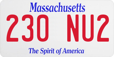 MA license plate 230NU2