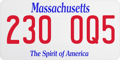 MA license plate 230OQ5