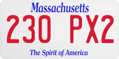 MA license plate 230PX2