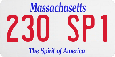 MA license plate 230SP1