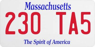 MA license plate 230TA5