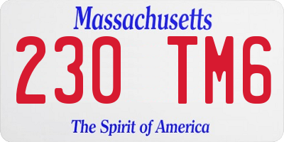 MA license plate 230TM6