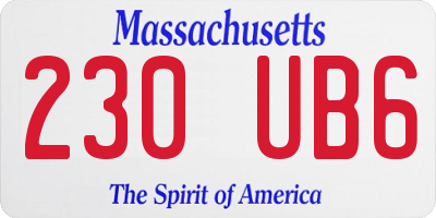 MA license plate 230UB6