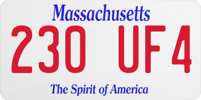 MA license plate 230UF4