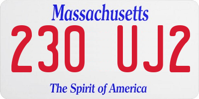 MA license plate 230UJ2