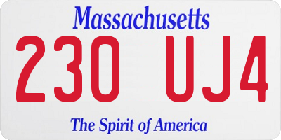 MA license plate 230UJ4