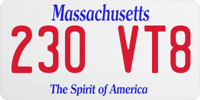 MA license plate 230VT8