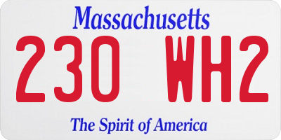 MA license plate 230WH2
