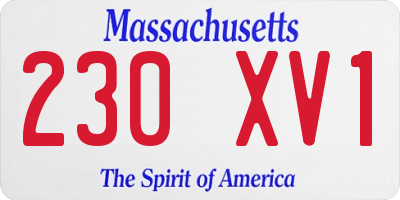 MA license plate 230XV1