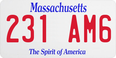 MA license plate 231AM6