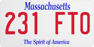MA license plate 231FT0