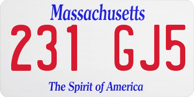 MA license plate 231GJ5