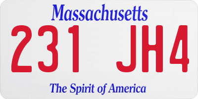 MA license plate 231JH4
