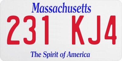 MA license plate 231KJ4