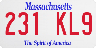 MA license plate 231KL9