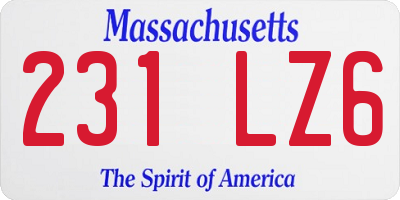 MA license plate 231LZ6
