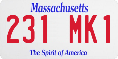 MA license plate 231MK1