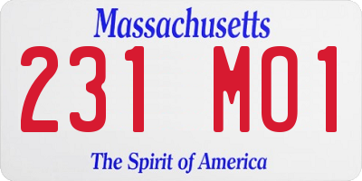 MA license plate 231MO1