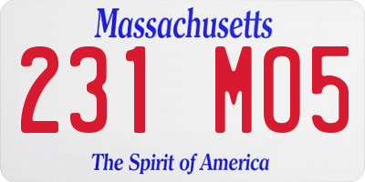 MA license plate 231MO5