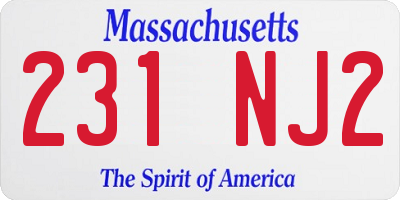 MA license plate 231NJ2