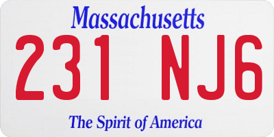 MA license plate 231NJ6