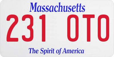 MA license plate 231OT0