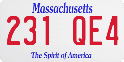 MA license plate 231QE4
