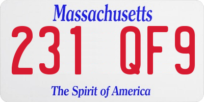 MA license plate 231QF9