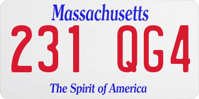 MA license plate 231QG4