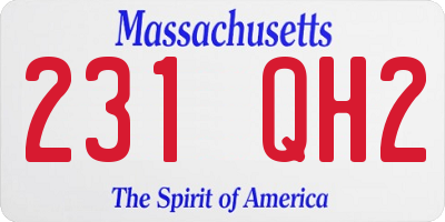 MA license plate 231QH2
