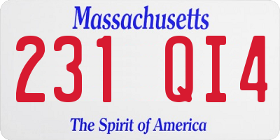MA license plate 231QI4