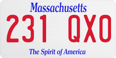 MA license plate 231QX0