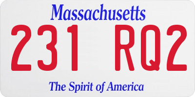 MA license plate 231RQ2