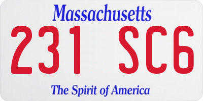 MA license plate 231SC6