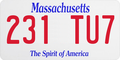 MA license plate 231TU7