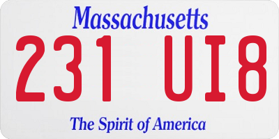 MA license plate 231UI8