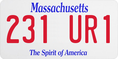 MA license plate 231UR1