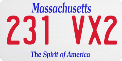 MA license plate 231VX2