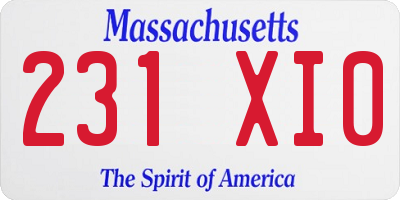 MA license plate 231XI0