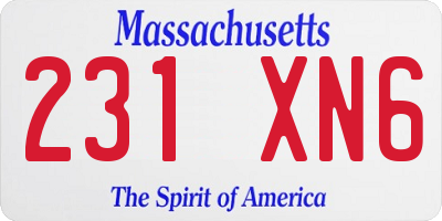 MA license plate 231XN6