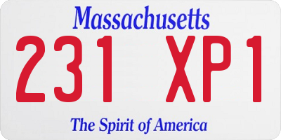 MA license plate 231XP1