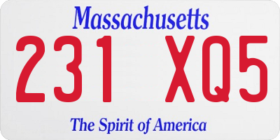 MA license plate 231XQ5